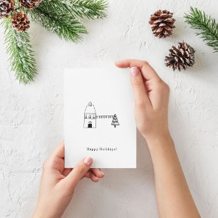 Carte Postale Merry Christmas Happy Holidays Card
