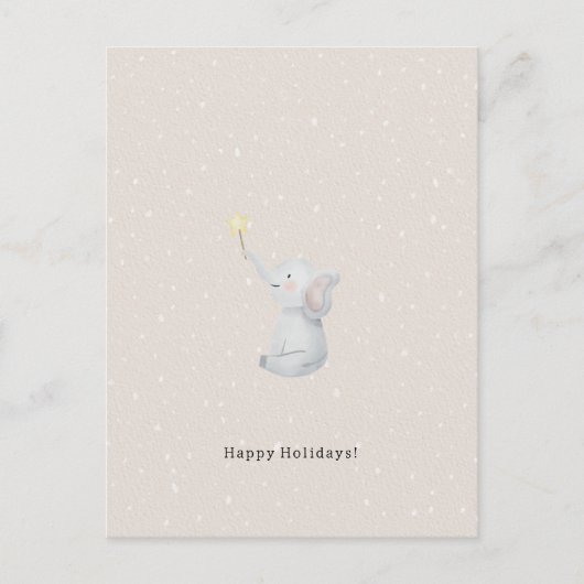 Carte Postale Merry Christmas Happy Holidays Elephant Card (Devant)