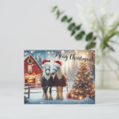 Carte Postale Merry Christmas Horses (Debout devant)