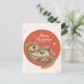 Carte postale Merry Christmas Otter (Debout devant)