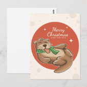 Carte postale Merry Christmas Otter (Devant / Derrière)