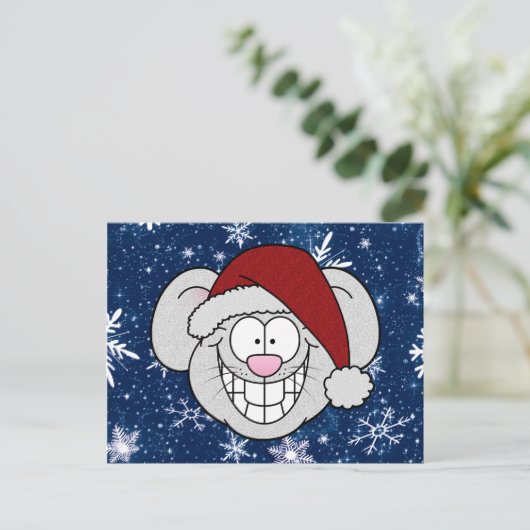 Carte Postale Merry Christmas Santa Mouse Screwball Graphics (Debout devant)