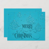 Carte Postale MERRY CHRISTMAS Script Christmas (Devant / Derrière)