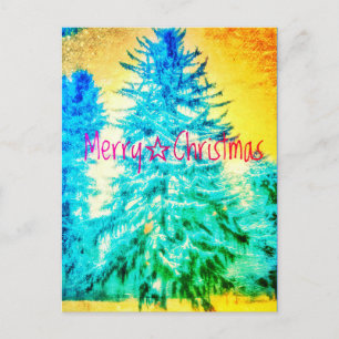 CARTE POSTALE MERRY CHRISTMAS SPRUCE LIGHT2 POSTCARTE