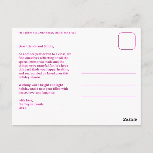 Carte Postale MERRY CHRISTMAS Stars Holiday CUSTOM Arch PHOTO (Dos)