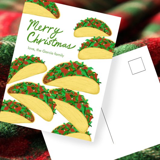 Carte Postale MERRY CHRISTMAS Taco Avalanche Délicieux sur mesur