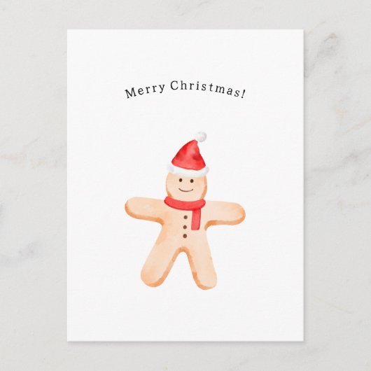 Carte Postale Merry Christmas Winter Gingerbread Man Card (Devant)