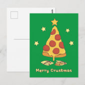 Carte Postale Merry Crustmas - Pizza Christmas (Devant / Derrière)