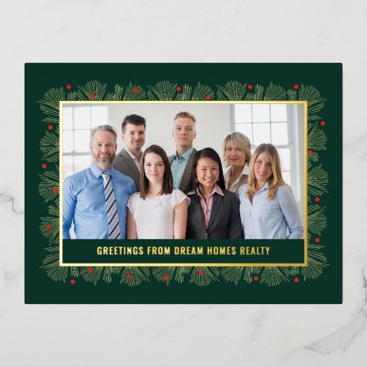 Carte postale Merry Frame FOIL Business Holiday (Recto)