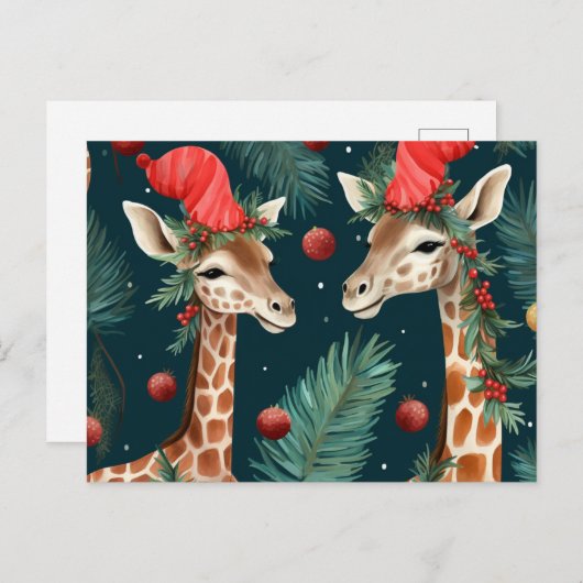 Carte postale Merry Giraffes (Devant / Derrière)