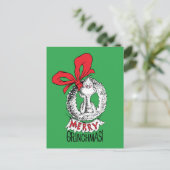 Carte Postale Merry Grinchmas Wreath the Grinch (Debout devant)