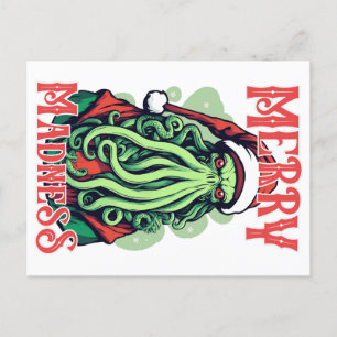 Carte Postale Merry Madness - Cthulhu Père Noël Stare