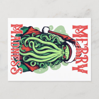 Carte Postale Merry Madness - Cthulhu Père Noël Stare