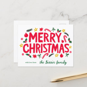 Carte Postale MERRY NOËL Fêtes Noël PERSONNALISÉ