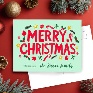 Carte Postale MERRY NOËL Fêtes Noël PERSONNALISÉ
