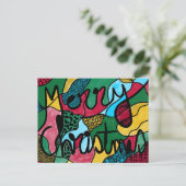 CARTE POSTALE MERRY NOËL NEUROGRAPHIQUE & NOIR LIGNE (Debout devant)