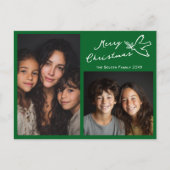 Carte Postale MERRY NOËL Simple Dove CUSTOM 2 PHOTO Holiday (Devant)