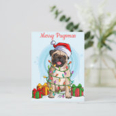 Carte postale Merry Pugsmas (Debout devant)