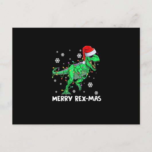 Carte Postale Merry Rexmas Funny Santa Dinosaur (Devant)
