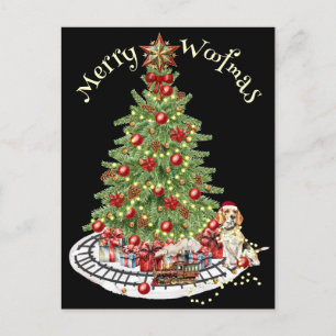 Carte Postale Merry Woofmas Chien Design - Beagle