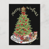 Carte Postale Merry Woofmas Chien Design - Yorkie (Devant)