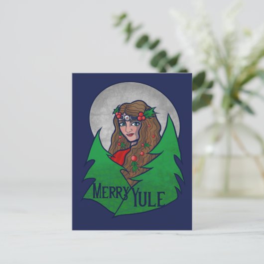 Carte Postale Merry Yule Goddess Art Pagan et Wiccan Yule (Debout devant)