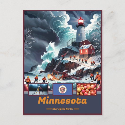 Carte Postale Merveilles et devise du Minnesota (Devant)