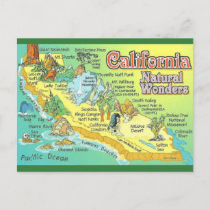 Carte Postale Merveilles naturelles de Californie vintage