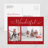 Carte Postale Merveilleuse vie élégant script Noël (Devant / Derrière)