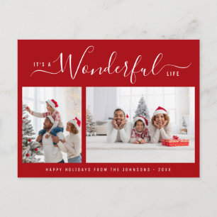 Carte Postale Merveilleuse vie élégant script Noël