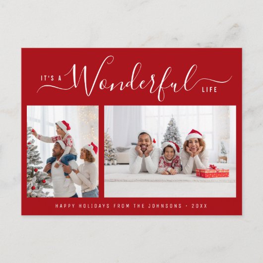 Carte Postale Merveilleuse vie élégant script Noël (Devant)