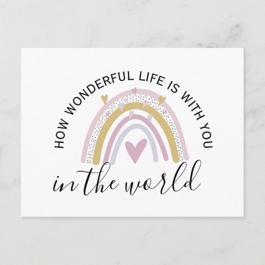 Carte Postale MERVEILLEUSE VIE positive affirmation arc-en-ciel (Devant)