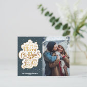 Carte Postale merveilleux lettrage photo Noël vacances (Debout devant)