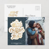 Carte Postale merveilleux lettrage photo Noël vacances (Devant / Derrière)