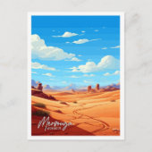 Carte Postale Merzouga Maroc Illustration de voyage artisanale (Devant)