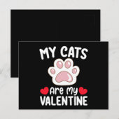 Carte Postale Mes chats sont ma Saint-Valentin Drôles Amoureux d (Devant / Derrière)