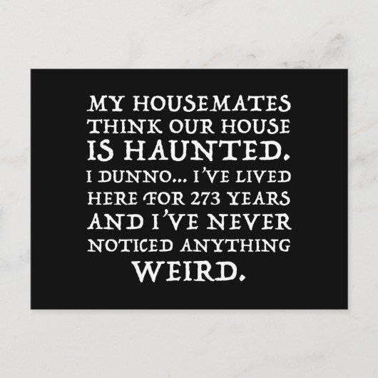 Carte Postale Mes Hommes Pensent Que Notre Maison Est Hantée (Devant)
