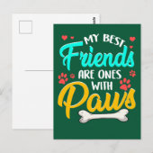Carte Postale Mes meilleurs amis sont ceux avec des pattes (Devant / Derrière)