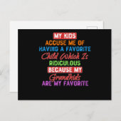 Carte Postale Mes petits-enfants préférés (Devant / Derrière)