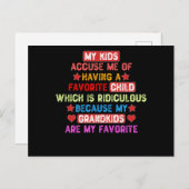 Carte Postale Mes petits-enfants sont mes préférés (Devant / Derrière)