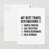 Carte Postale Mes prochaines destinations de voyage (Devant / Derrière)