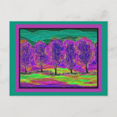 Carte Postale Mes propres arbres violets d'art informatique (Devant)