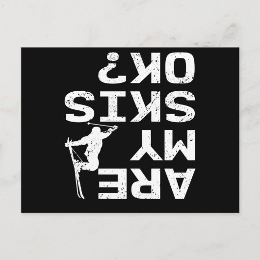 Carte Postale Mes skis sont-ils ok drôle de dicton de skieur (Devant)