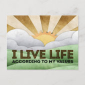 Carte Postale "Mes valeurs" Motivation Affirmation (Devant)