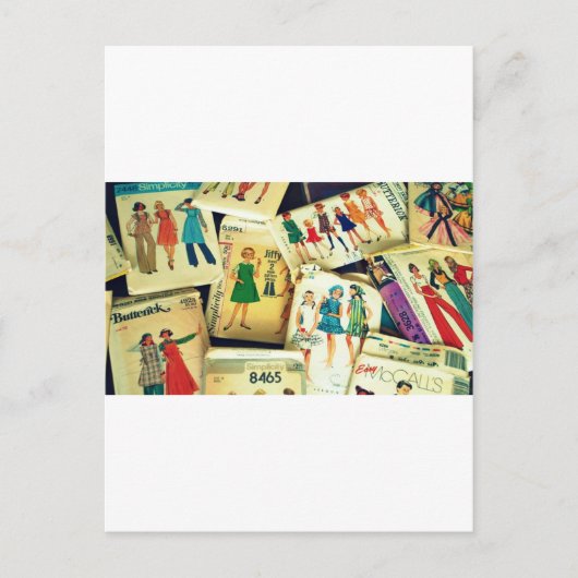 Carte Postale mes vieux motifs à coudre (Devant)