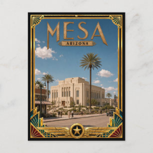 Carte Postale Mesa Arizona Art Déco Vintage Âge d'Or