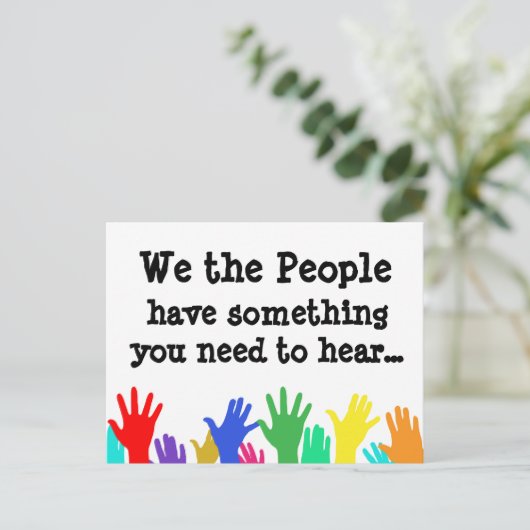 Carte Postale Message aux responsables élus (Debout devant)