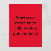 Carte Postale Message contre la violence armée (Devant)