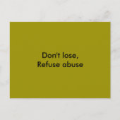 Carte Postale Message contre les abus (Devant)