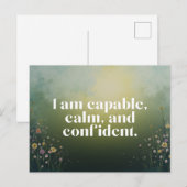 Carte Postale Message d'affirmation des fleurs sauvages (Devant / Derrière)